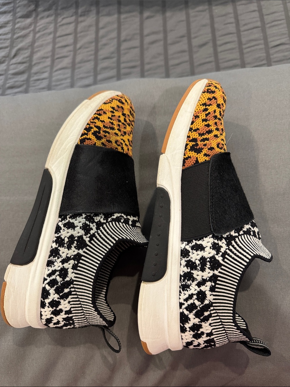 Mark Nason Slip-On Sneakers in Black and Yellow Knit - Picture 5 of 7